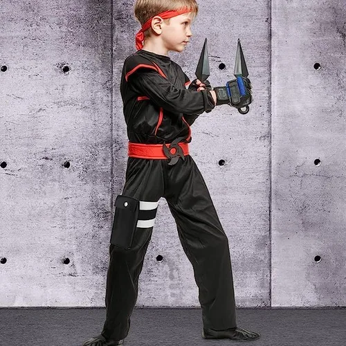 Vista 6 de Ninja Kunai - Bolsa con vendaje para cosplay de anime de Japón, accesorios para disfraz de ninja, color negro