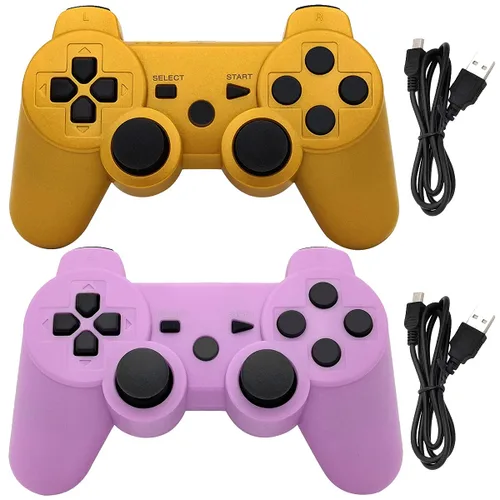Vista 11 de Ceozon PS3 Controller Wireless 2 Pack Gamepad Compatible for PS3 Remote Joystick with Charging Cables Black and Black