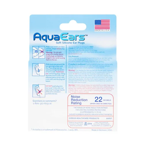 Vista 3 de Aqua Ears® Tapones para los oídos moldeables suaves, 18 pares