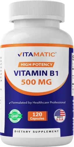 Vista 10 de Vitamatic Vitamina B1 (tiamina) 500 mg - Paquete de 2 (240 cápsulas en total)