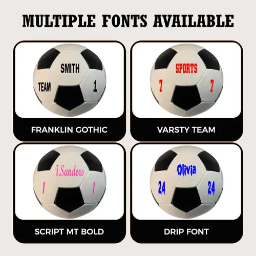 Vista 2 de Balón de fútbol personalizado con nombre o texto, tamaños 3, 4 o 5, regalos de fútbol personalizados de estilo clásico para hijo, hija, niño o niña