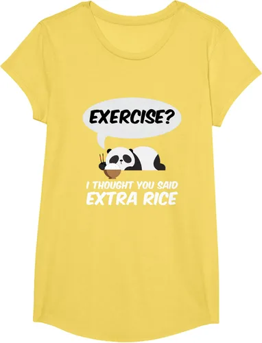 Vista 39 de ¿Ejercicio? I Thought You Said Extra Rice Panda Gift T-Shirt, Negro, S