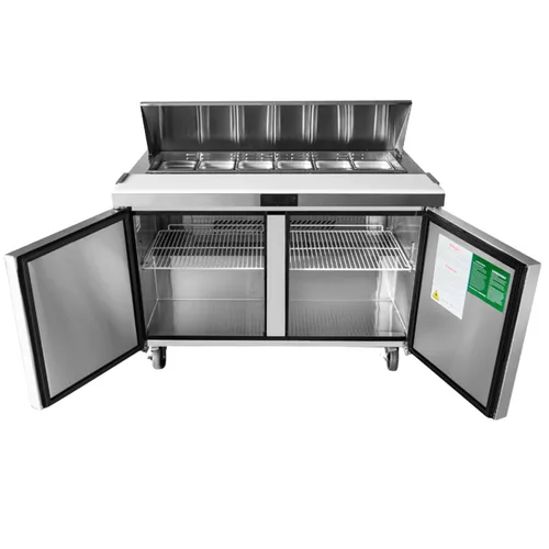 Vista 2 de Atosa USA MSF8303GR Two-Section Sandwich/Salad Top Refrigerator, Stainless Steel, 17.2 Cu. Ft, 115v, 60.2, Silver