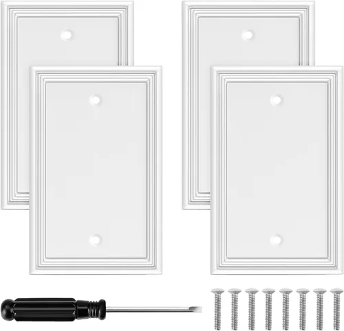 Vista 15 de Cubiertas blancas para enchufes de pared, placa decorativa moderna para interruptor de luz, cubierta de enchufe, placas de interruptor, cubierta