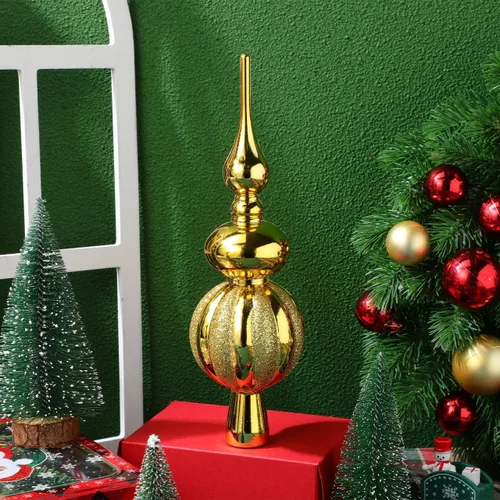Vista 8 de Artibetter Estrella Brillante para Árbol de Navidad Remates de Árbol de Navidad Pintados a Mano Decoración Superior de Plástico para Temporada