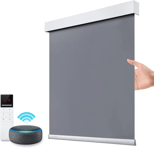 Vista 26 de ZSTARR Persianas opacas motorizadas con control remoto inteligente, persianas enrollables recargables inalámbricas para ventanas, oficina, hogar