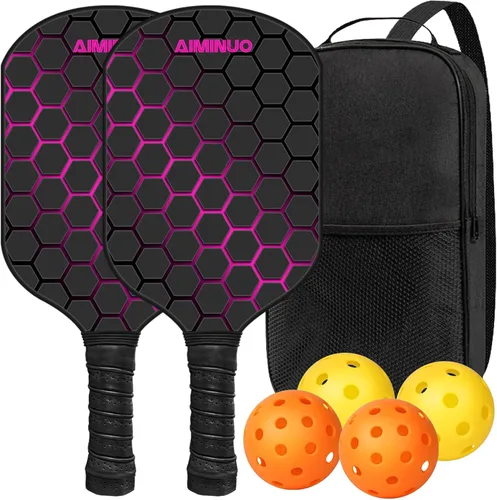 Vista 15 de Palas de pickleball de fibra de vidrio, juego de paletas de pickleball ligeras de 0.63 pulgadas para hombres, mujeres, niños, interiores y exteriores