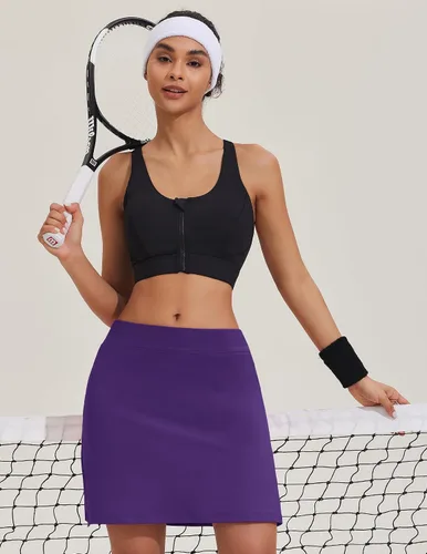 Vista 2 de Ekouaer - Falda pantalón para mujeres, ligera, deportiva, para correr, jugar tenis, golf y entrenamiento