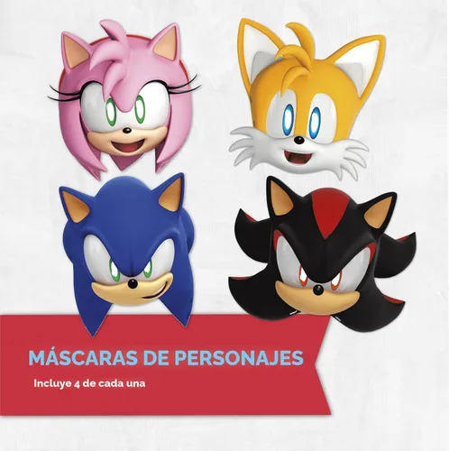 Vista 6 de Decoraciones de fiesta de cumpleaños de Sonic, sirve para 16 invitados