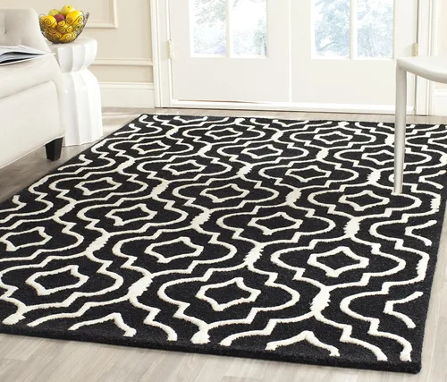 Vista 23 de SAFAVIEH Cambridge Collection - Alfombra decorativa de 2 x 3 pies, color beige y marfil, lana marroquí hecha a mano, ideal para zonas de alto