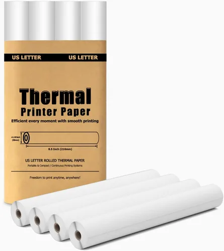 Vista 7 de 6 rollos de papel de impresora térmica de 8.5 x 11 pulgadas para impresora