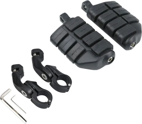 Vista 29 de XFMT - Estribos de color negro mate para motocicleta, 1.25 pulgadas, incluye kit de montaje