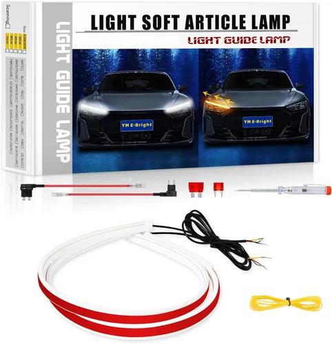 Vista 9 de YM E-Bright Tira de Luces LED de Señal de Giro Secuencial Intermitente Indicador de Conducción Diurna DRL para Coches SUV Motocicleta Impermeable