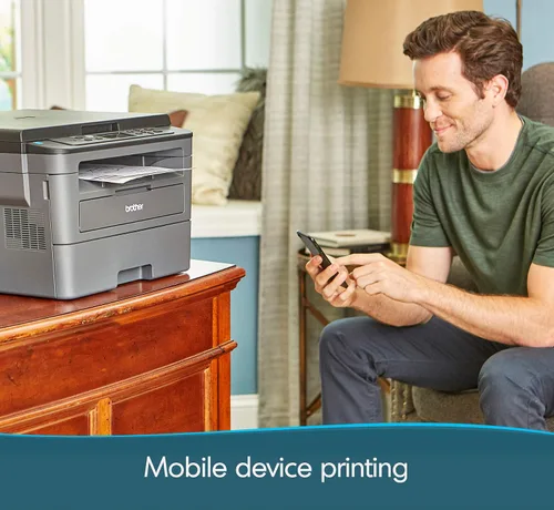 Vista 3 de Brother Impresora láser todo en uno compacta monocromática serie L-2390DW, inalámbrica, impresión móvil, impresión automática de 2 caras, hasta 32