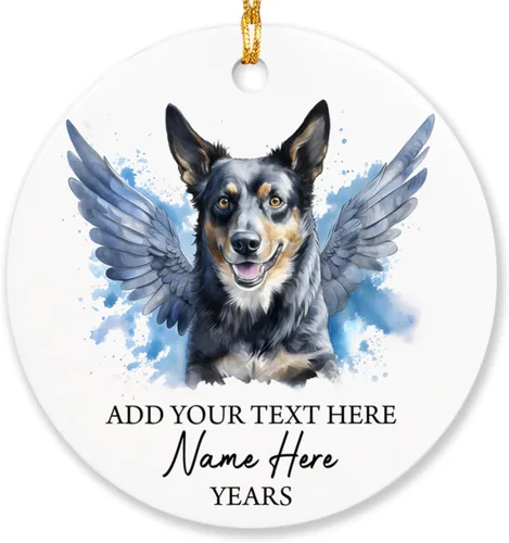 Vista 27 de Airedale Terrier - Adorno personalizado de alas de ángel para perro, regalo de pérdida de condolencias de mascotas, adorno de Navidad conmemorativo