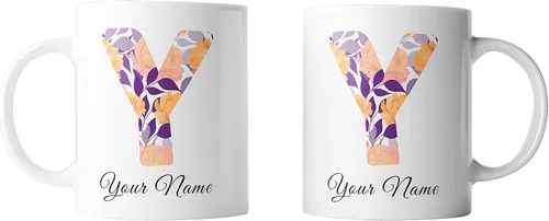 Vista 2 de Livado Taza de café personalizada, regalo para mujeres, con monograma con nombre e inicial, bonita taza de café para ella, mamá, esposa, novia