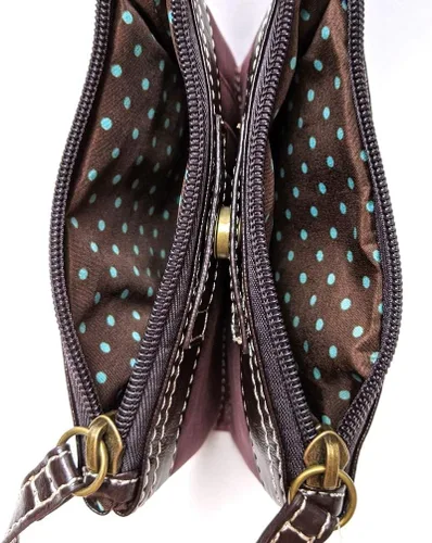 Vista 8 de CHALA GEMINI - Bolso bandolera de piel sintética para regalo con doble cremallera
