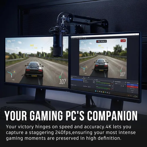 Vista 6 de Tarjeta de captura interna 4K, tarjeta de captura PCIe, HDMI, paso 4K60, latencia ultra baja para transmisión y grabación, para PS4, PS5, Xbox