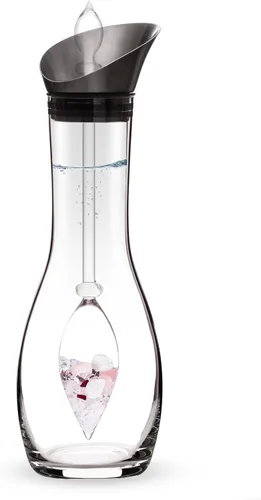 Vista 19 de VitaJuwel Era Five Elements Jarra de agua de cristal con amatista · Calcedonia · Madera petrificada · Cuarzo rosa y ágata Alineación · Puesta a