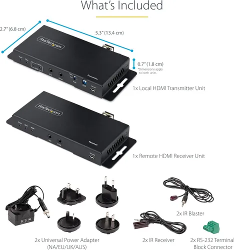 Vista 6 de StarTech - Extensor HDMI sobre fibra 4K, 4K 60Hz, modo único de 3300 pies, HDR Transmitter & Receiver included, Single strand fiber, HDCP 2.2