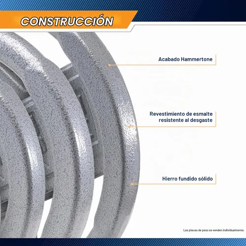 Vista 6 de Marcy Placas de agarre olímpicas clásicas de hierro fundido de 2 pulgadas para entrenamiento de fuerza y levantamiento de pesas