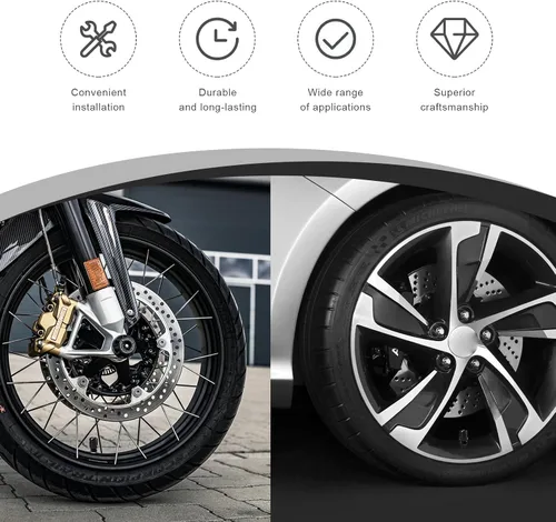 Vista 4 de Yourkar 4 tapas de vástago de válvula de neumático de automóvil, cubiertas de válvula de rueda de aleación de aluminio de forma única, resistentes a