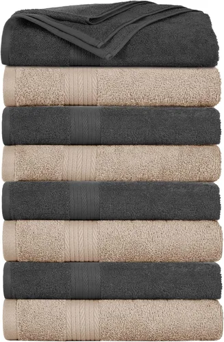 Vista 37 de Ample Decor Juego de 12 toallas de baño de 600 GSM, 100% algodón, 4 toallas de baño, 4 toallas de mano, 4 paños de lavado, absorbentes y suaves