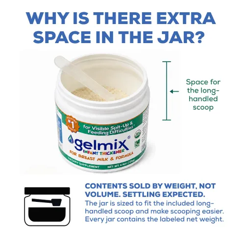 Vista 4 de Gelmix Espesante infantil para leche materna y fórmula, tarro de 4.4 onzas