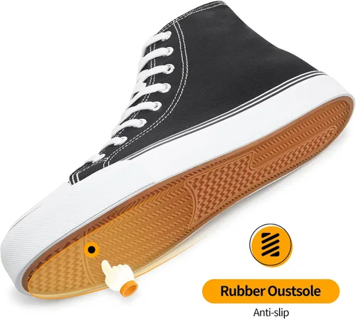 Vista 4 de ZGR Tenis de lona para hombre, con cordones, clásicos, casuales, para caminar