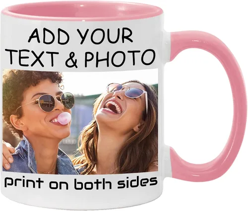 Vista 16 de Taza de café personalizada, crea un regalo único con tus fotos, texto y nombres, perfecta para mamá, papá, amigos y ocasiones especiales, 11 onzas
