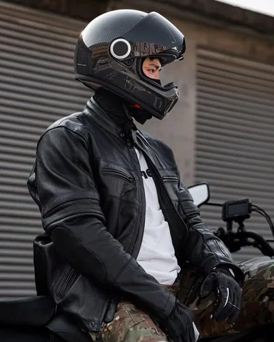 Vista 7 de ILM Cascos de motocicleta ligeros de fibra de carbono, casco retro de cara completa para hombres y mujeres, Cascos para Motos DOT modelo F611