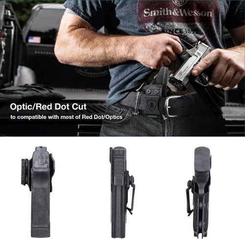 Vista 4 de Hellcat TLR6 Holster, IWB Kydex Funda de corte óptico Ajuste: Springfield Armory Hellcat con TLR6, funda de transporte oculta en la cintura