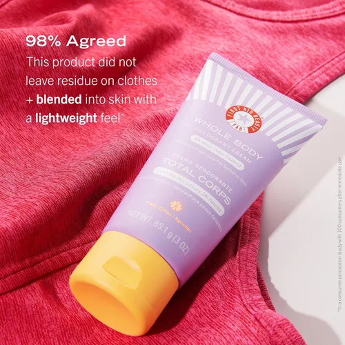 Vista 4 de First Aid Beauty Crema desodorante para todo el cuerpo Controla el olor corporal no deseado para una sensación fresca durante todo el día, probado