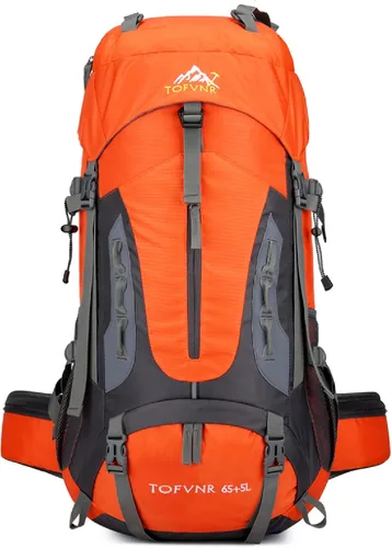 Vista 8 de Mochila de senderismo grande de 70 litros, mochila ligera para hombres y mujeres, al aire libre, gran capacidad, montañismo, impermeable, mochila
