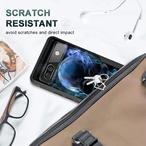 Vista 69 de Funda para Pixel 6A, funda protectora híbrida de doble capa resistente a prueba de golpes de policarbonato duro de silicona suave TPU para Google