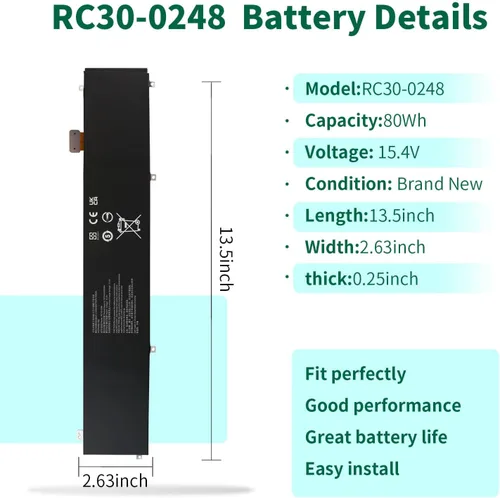 Vista 2 de Repuesto de batería RC30-0248 de 80Wh para Razer Blade 15 Advanced 2018 2019