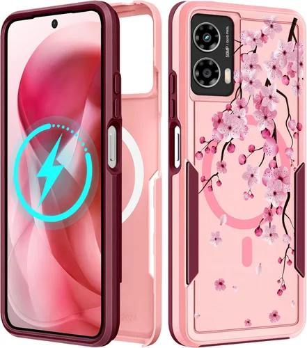 Vista 17 de Funda para Moto G 5G 2024 – Compatible con MagSafe para mujeres y niñas, bonita funda protectora magnética para teléfono, diseño femenino Kawaii