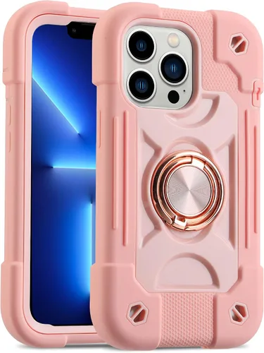 Vista 51 de MARKILL Funda compatible con iPhone Air de 6.5 pulgadas 2025 con soporte de anillo giratorio de 360 grados, protección contra caídas de grado