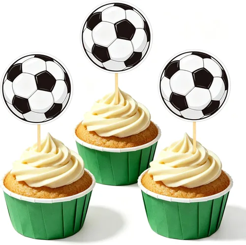 Vista 7 de 24 piezas 2026 decoración de cupcakes del mundo de fútbol para torta de fútbol 2026 suministros de decoración de fiesta de la Copa del Mundo