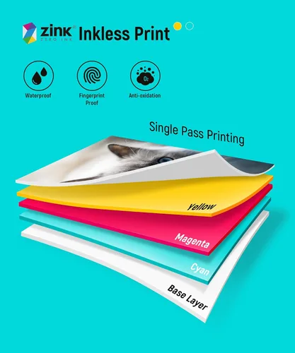 Vista 2 de Liene Papel fotográfico Zink 2x3" 50 hojas, papel de impresora fotográfica premium con parte posterior adhesiva, resistente al agua, a prueba