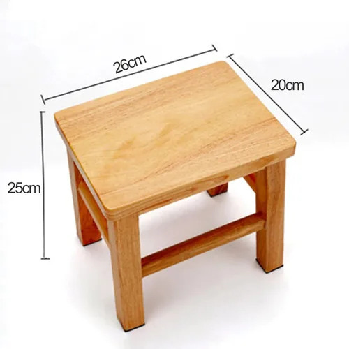 Vista 2 de XJHOME Taburete de madera maciza, taburete de madera maciza, taburete resistente, banco de madera, soporte para plantas, taburete de pesca, taburete
