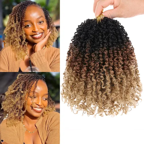 Vista 17 de COOKOO 6 pulgadas 8 paquetes Cabello de Ganchillo Pre-enrollado Yanky Twist para Mujeres Negro Natural Mini Passion Twists Pre-retorcido Cabello