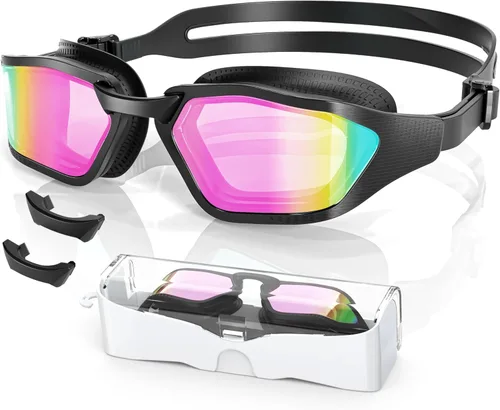 Vista 12 de Greatever Sleek Swim Goggles Unisex-Adult, UV400 Protection Swimming Goggles, HD Wide View Goggles, Anti Fog No Leakage