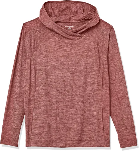 Vista 5 de Tienda Essentials Sudadera con capucha para mujer Brushed Tech Stretch Popover (disponible en tallas extragrandes)