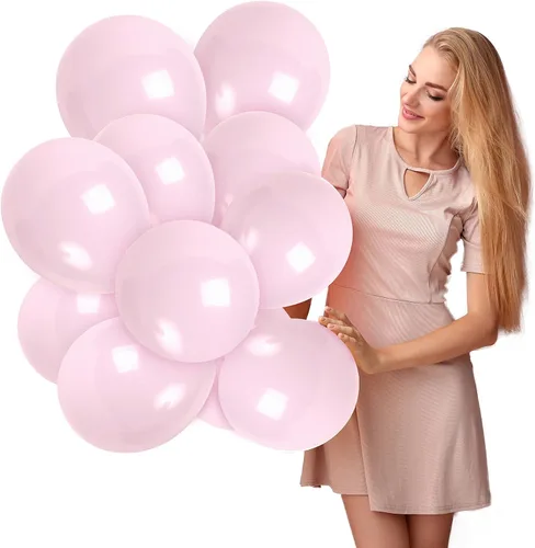 Vista 7 de Treasures Gifted Globos rosa pálido, globos rosa pastel, globos rosa rubor, globos rosa mate, globos rosa bebé de 12 pulgadas, globos rosas grandes