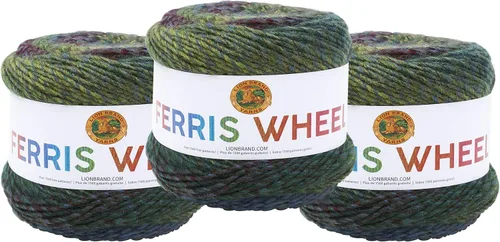 Vista 15 de Lion Brand Yarn, Hilo multicolor en forma de rueda Ferris para tejer, hacer ganchillo y manualidades, Buttercup, paquete de 1