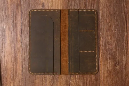 Vista 2 de Personalized Distressed Genuine Leather passport wallet holder case/travel document holder/boarding pass holder/travel wallets -TW005S