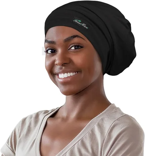 Vista 29 de FocusCare - Gorro de satén para dormir, para mujer, regalos para mujeres con cabello rizado o con frizz Verde militar