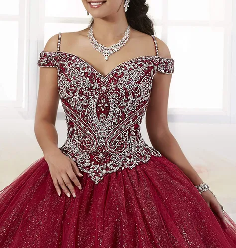 Vista 4 de Graceprom - Vestido abombado de quinceañera de cristal para mujer