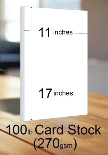 Vista 6 de Papel de cartulina blanca 11 x 17 pulgadas Tabloide o libro mayor 50 hojas por paquete Cartulina de cubierta de 100 libras (9.52 oz/m²)